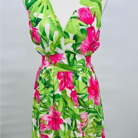 Flying Tomato Dress Maxi Floral Pink Green Size S - Picture 10 of 12